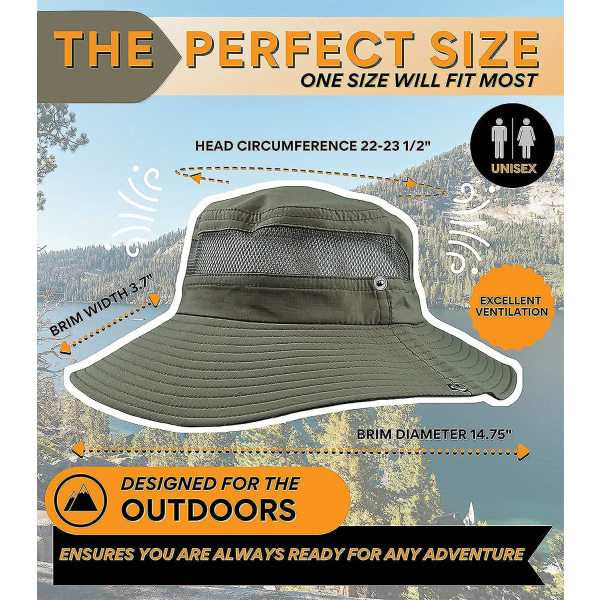 Fiskehatter og jakthatter med solbeskyttelsesfunksjon, Senior Upf 50+ hatter for menn og kvinner $ Solhatter Strandfiskehatter, komfortable, pustende