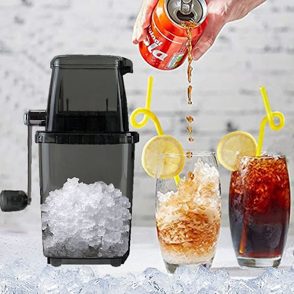 Manuell ismaskross i rostfritt stål, ismaskin, smoothie-maskin, isdryckshackare, mixer, svart