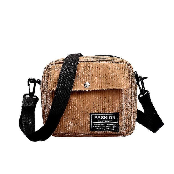 Axelväska Dam Canvas En Axel Messenger Bag Liten Kvadratisk Corduroy Väska (Röd)