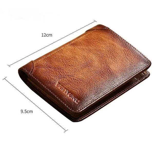 Retro kohud herr RFID plånbok kort plånbok multi Card Wallet herrmode högkvalitativ julklapp till män, brun