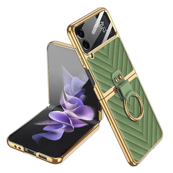Telefonfodral med ring för Samsung Galaxy Z Flip4 (Matchagrön)