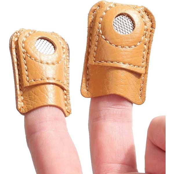 4 stykker fingerbøllfingerbeskytter, myntskinn fingerbeskytter for å sy broderi, håndverkstilbehør, syverktøy (2 størrelser)