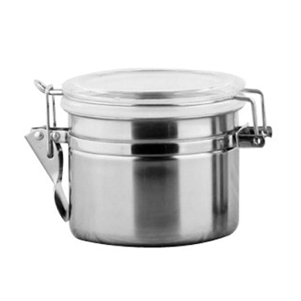 Rostfri lufttät burk med transparent lock för förvaring av kaffe, kex, te och mat (lufttät burk 5 tum 7,5 cm)