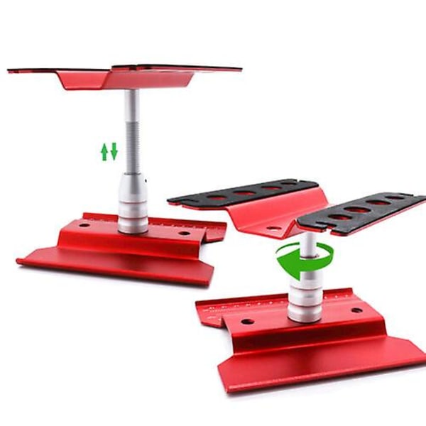Hemmodell Reparationsstation Arbetsställ, 360° Roterbar 1/8 1/10 1/12 1/16 Rc Bilverktyg (Röd)