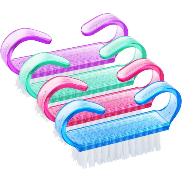 4-pack nagelborstar, handskrubbar för handnagelborste i plast