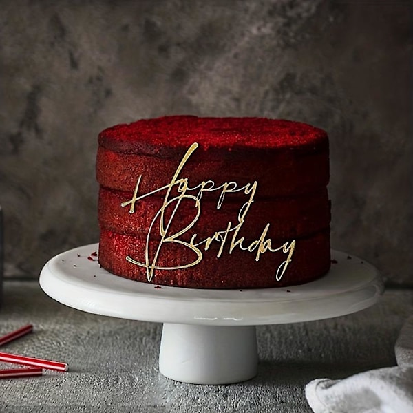 Haiweisi Happy Birthday Cake Inserts - Perfekt för att dekorera din festtårta och dessertbord! Halloween, Thanksgiving och julklapp - Stil 3