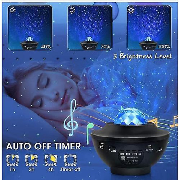 Barsinfi Stjärnhimmelprojektor, Planetarium LED-projektor Nattljusläge, Ocean Stjärnhimmelprojektor Ljus Justerbar Ljusstyrka Bluetooth/fjärrkontroll