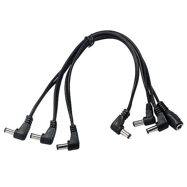 6-vägs Rätt Vinkel Kabel Sladd Koppar Tråd Gitarr Effektpedal Strömförsörjning Splitter Adapter För Elektrisk Gitarr Od04 (svart)