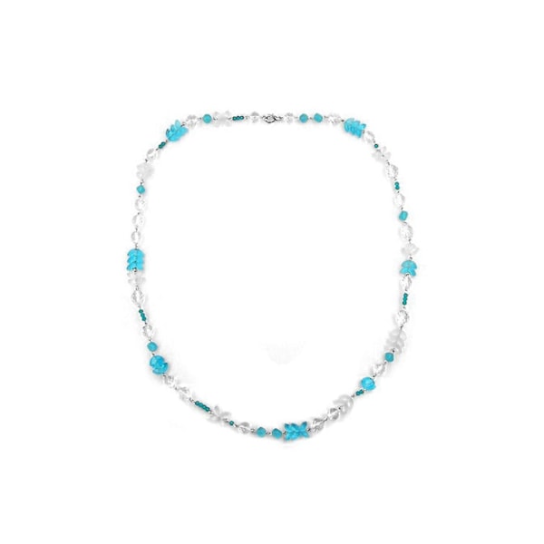 Halsband Glaspärlor Ljusblå 80cm - Gl03434