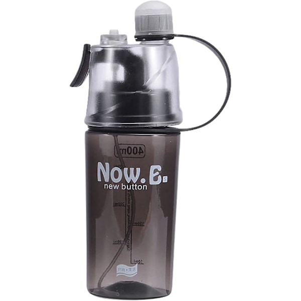 400 ml udendørs sports fitness bærbare kreative spray drikkevand flaske - sort 400 ml