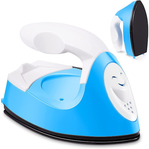Mini Craft Iron Mini Heat Press Mini Iron Portable Handy Heat Press Pieni Silitysrauta Lataustelineen Lisävarusteilla, Sininen