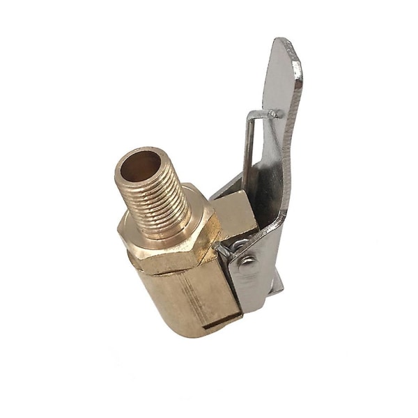 Bil Däckuppblåsningsmunstycke Däcklufttillförsel Hjulpump Däckventil Uppblåsningsklämma Adapter Mässingsanslutning Fordon