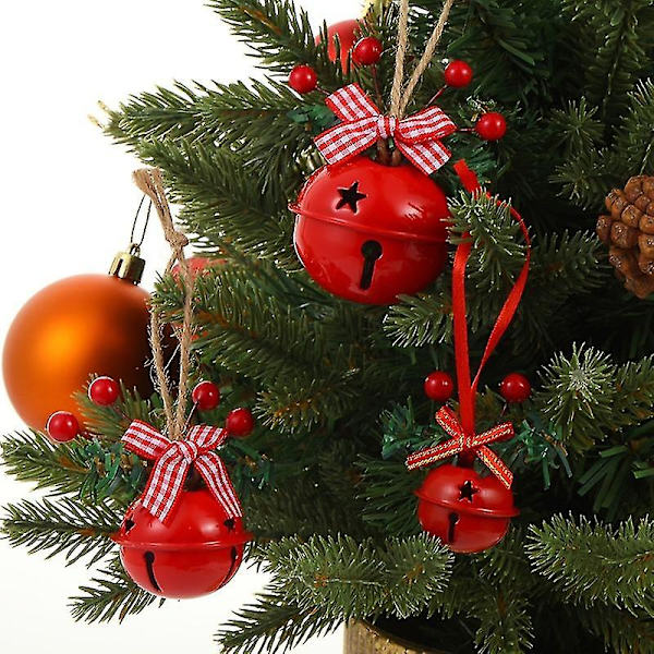 Julkula, 6 stycken 4 cm metallklockor, Jingle Bells Hängande Ornament, Jul Klockor och Klockor