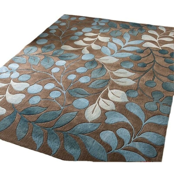 Nordic Abstract Floral Art Matta, halkfri golvmatta för vardagsrummet, modeköksmatta, golvmatta (brun, 50 80),HANBING