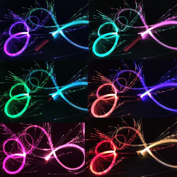 Led Fiberoptisk Danspiska Superljus Rött handtag