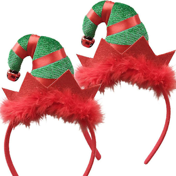 1-pack Elfhatt Hårband Jultomte Klocka Huvudband Handgjorda Semesterfest Favoriter