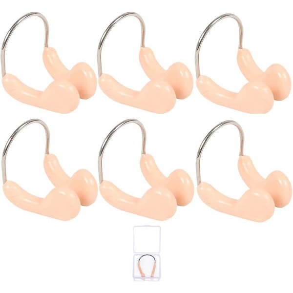 Nose Clip,6 PCS Swimming Nose Clip Nose Protector with Box Swim Nose Protector for Kids Adults Swimming Training Beginners Competitions