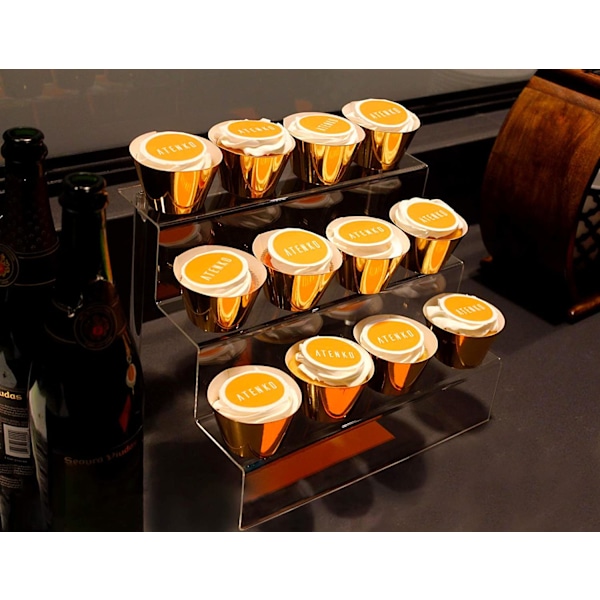 3-lagers transparent stege akryl display stativ