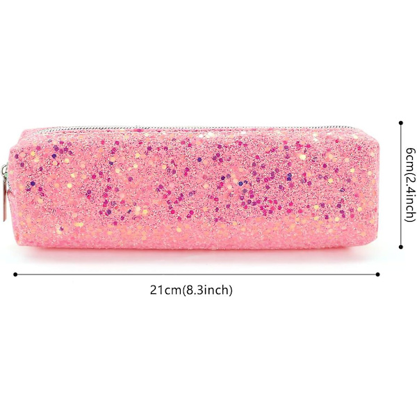 Pennfodral, Glitter Exam Pennfodral Slim Pennväska med Dragkedja Stationery Organizer Förvaringsväska Estetisk Pennfodral