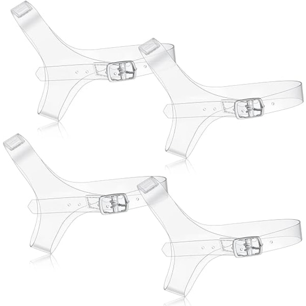 2 par højhælede stropper Aftagelige højhælede stropper Transparente snørebånd til kvinder