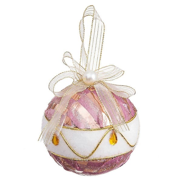 Julgranskulor Vita Rosa Polyfoam Tyg 8 x 8 x 8 cm (4 stycken)
