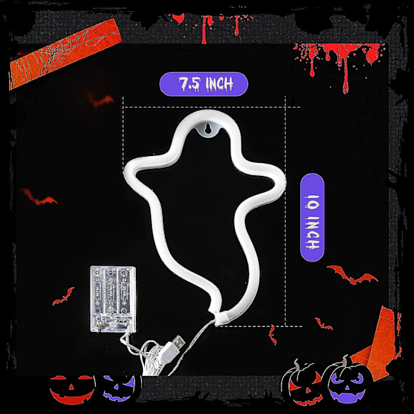 Halloween Neon-skylt Halloween Dekoration Neonljus Led-skylt För Väggdekor För Halloweenfest Barnpresent Vardagsrum Sovrum Födelsedag Bar Blå
