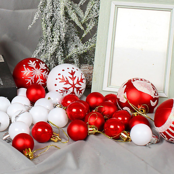 Julgranskulor Snöflinga Randig Julgran Dekorativ Julgransprydnad Kul Hängande (Guld)