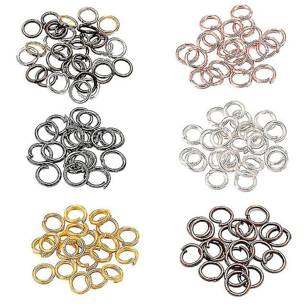 200 st/förpackning 4 5 6 8 10 mm hoppringar delade ringar kontakter för gör-det-själv-smycken, 4 mm, guld