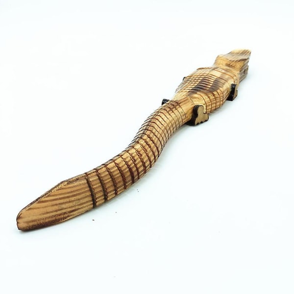 Träskuren Alligator Alligator Handgjord Djurfigur Barnleksaksskulptur, 40cm