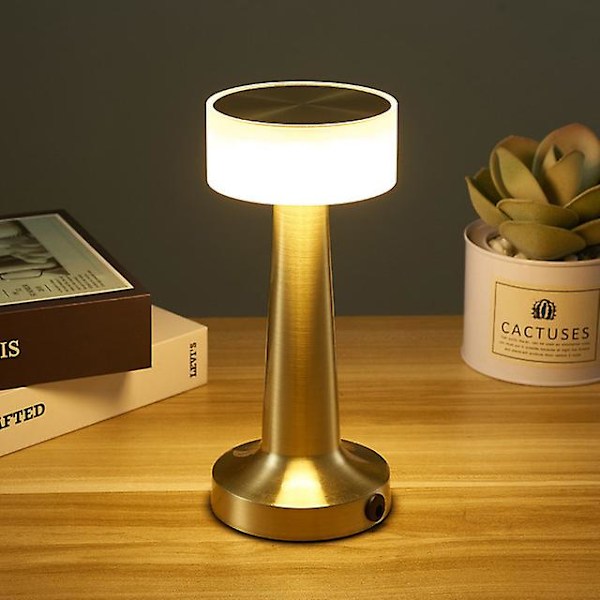 Retro Bar Bordlampe LED Genopladelig Skrivebordslampe Stue Dekoration Lampe Camping Luces Soveværelse Kaffe Dekoration Chambre Nattelys, MINI guld