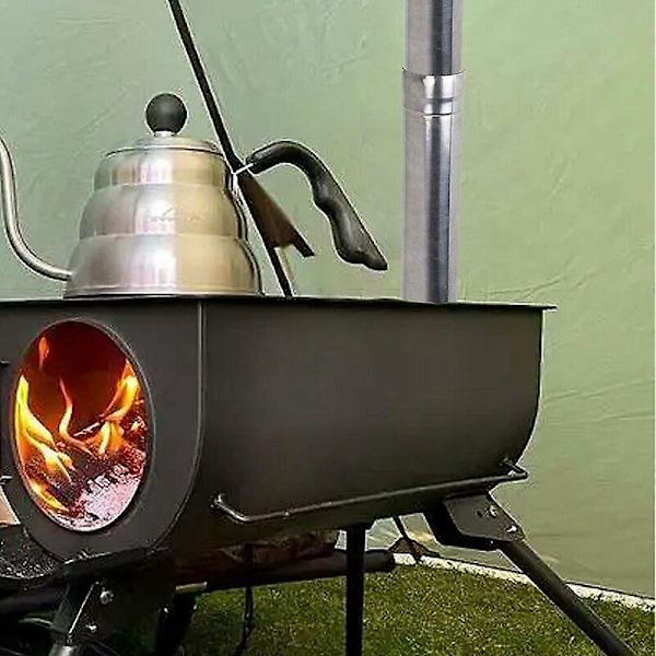 Røykavtrekk i rustfritt stål, peisrør i rustfritt stål, slitesterkt, varmebestandig vedovnsrør for camping