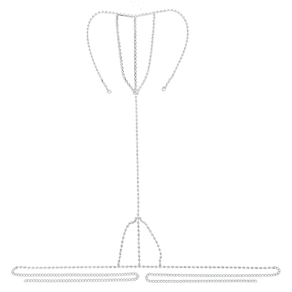 Seksikäs rintaliivien thong-alusvaatteet alusvaatteet Crystal-alusvaatteet G-string Kesäranta Vatsaketju Bikini Rintaliivien vyötäröketju naisille Body Jewe