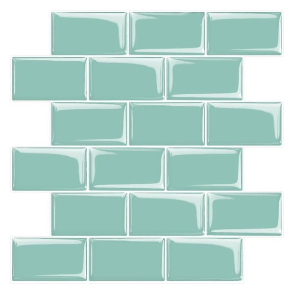 Adhesive Wall Tiles Bathroom, Adhesive Backsplash for Kitchen, More Adhesive Version, Thicker, 30x30x0.25cm, Green