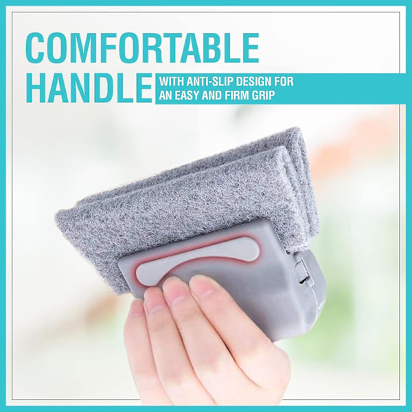 2-pack fönster- och spårengöringsskrubbdynor med mjukt ergonomiskt grepp - perfekt för fönster, dörrspår, kakellinje, fönsterlucka, bil