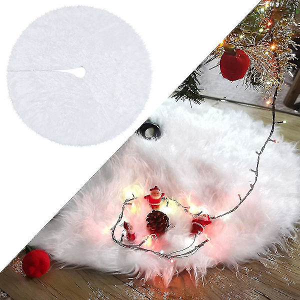 Julgransmatta Mjuk Snövit Juldekorationer Julgransmatta Semesterkjolar (150cm)
