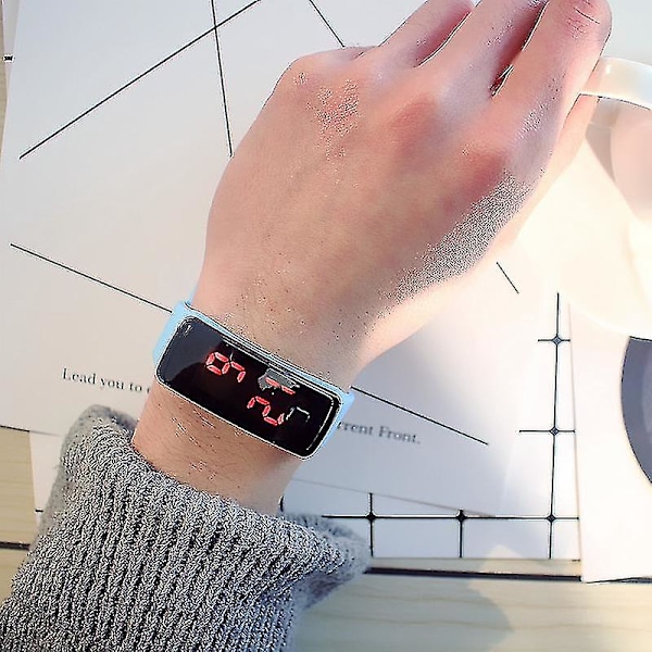 Digital LED-display barnklocka i silikon med geléband för män och kvinnor