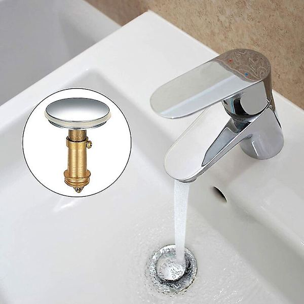 38mm Pop-Up Vaske Afløb, Anti-Blokeret Afløbsfilter, Badekar Flapper Afløb, Bassin Knob Stopper til Badeværelse Køkken Vask Kar