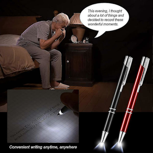 4 st Luminous Tip Pen Kulspetspenna Med Led Ljus Penna Med Led Ficklampa