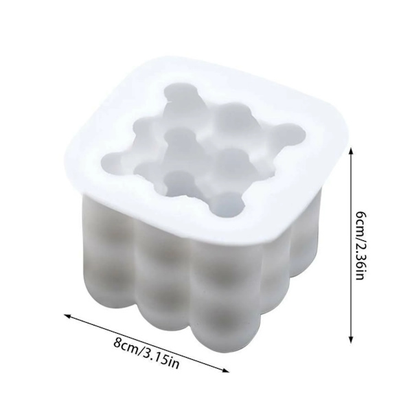 Silikone støbeforme til stearinlys, 3D stearinlysforme, DIY, 6 cm x 8 cm