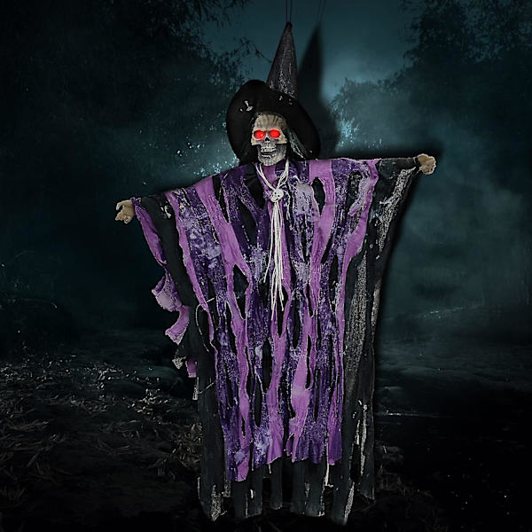 Halloween-koriste Haamu Koristeet Riippuva Haamu Pelottava Zombi Haamu Äänenohjaus Loistavilla Punaisilla Silmillä Riippuva Haamu Juhliin Peliin Karnevaaliin (pu