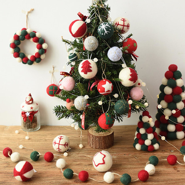 1 Set Julgranskulor Nordisk Stil Jul Smak Utsökt Julgran Hängande Kulor Prydnadsföremål för Fönster Sida