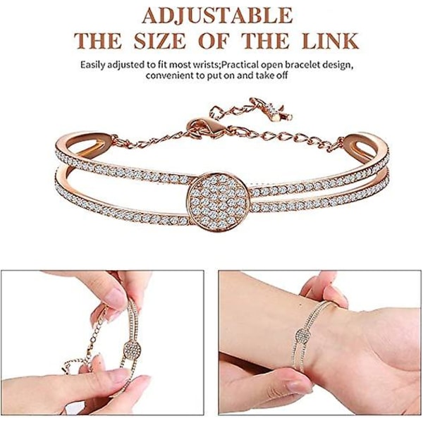 Rose Gold Armband Armband Smycken Födelsedagspresenter Kvinnor Swarovski Crystal Armband