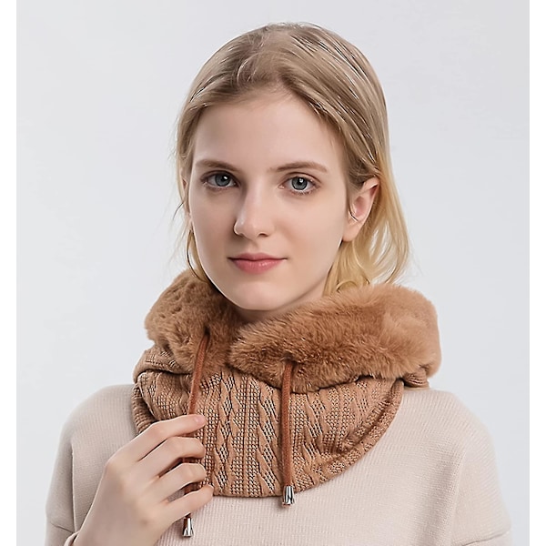 Vinterhue til kvinder Termisk tørklæde Skiløberhue Siamese Pullover Huer (Khaki)