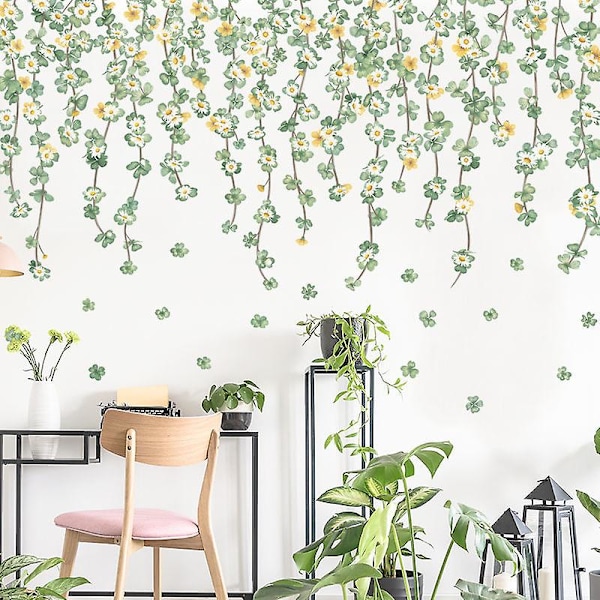 En uppsättning väggdekaler, blomväxter väggdekal vardagsrum väggdekor, sovrum kontor väggdekor