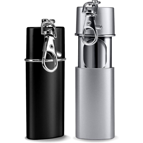 Deodorant lommeaskebæger - rejseaskebæger - rejseaskebæger - takeaway askebæger (sort + sølv 2 stk.)