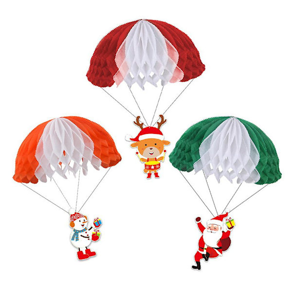 3/5-pack Juldekoration Jultomten Julhjort Snögubbe Vaxkakelformad Hängande Dekoration (4)