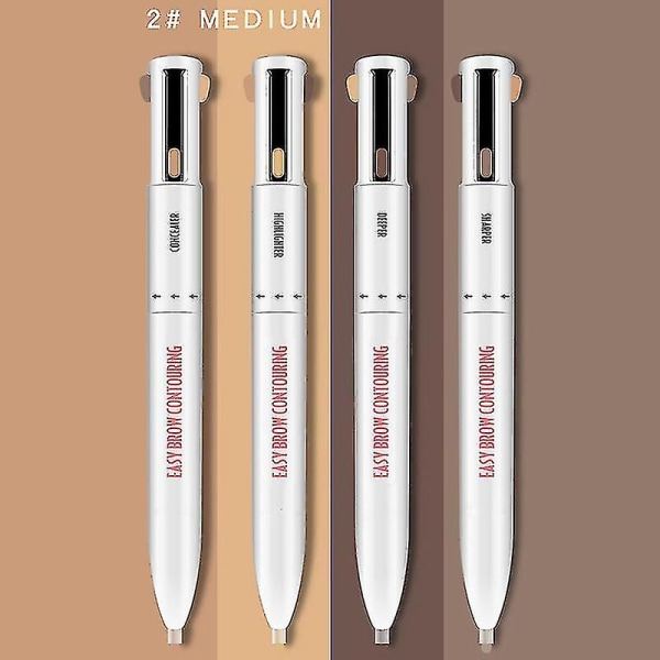 4 i 1 Lätt att bära Brow Contouring Pen Define Highlighter Brow Pencil Vattentät och svettsäker