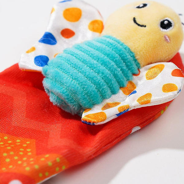 Cartoon Bugs Rattle Wrist Band Sock Set För Baby Andningsbar Hög Elastisk Sock Band Nyhet Present För Spädbarn（Grön Skalbagge)