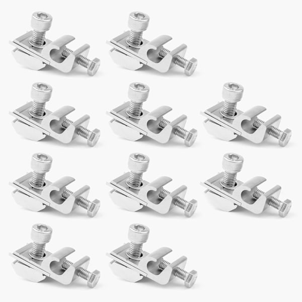 For PV-modulsystem Solcelleanlegg, tilbehør Solcelmodulmontering, standard solcelmoduljordingsbrakett Solcellemonteringssystem (10 stk)