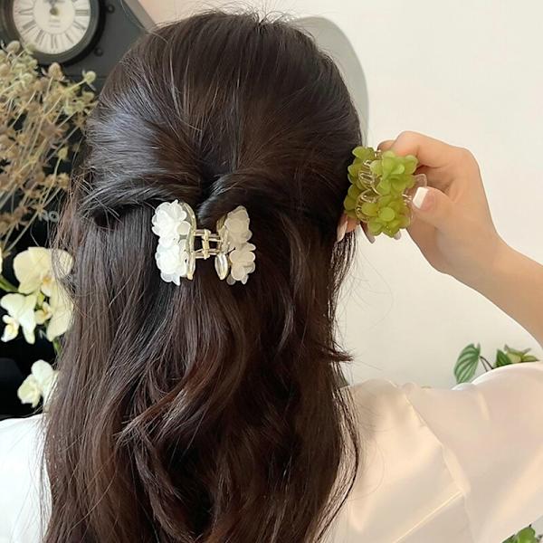 Stora Pärl-Båge Eleganta Hårclips Blå